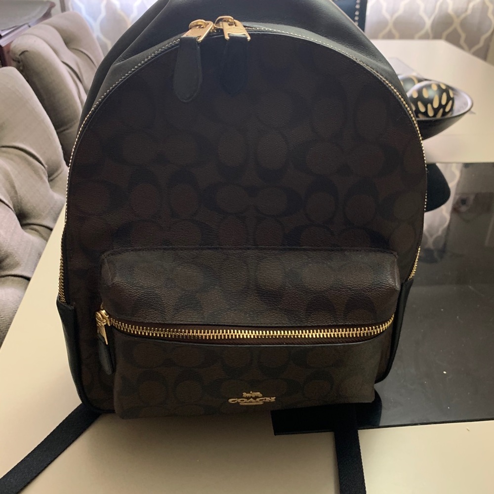 Coach Charlie Signature Pebble Leather Backpack